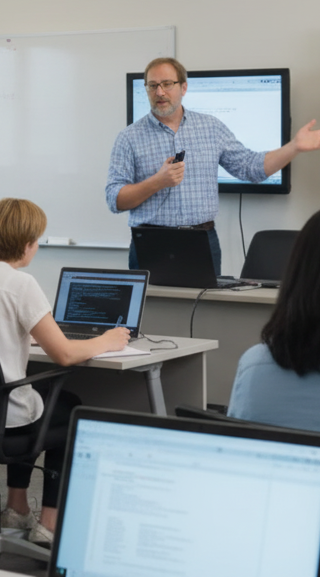 Trainer vor den Seminarteilnehmern